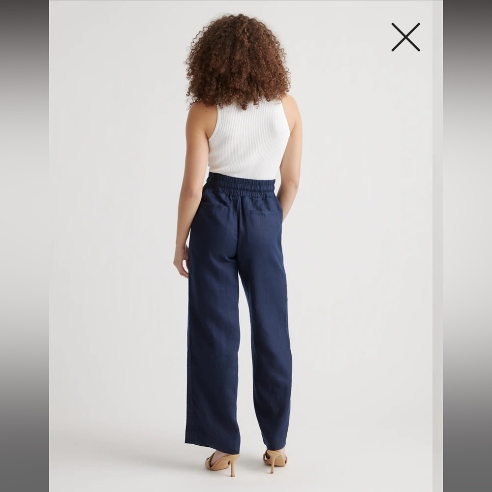Quince Navy Wide-Leg Drawstring Pants - Picture 3 of 13
